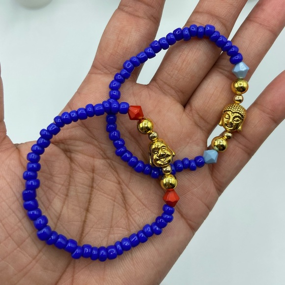 Buddha Head Tibetan Style Stretch Bead Bracelet Set - Picture 1 of 12